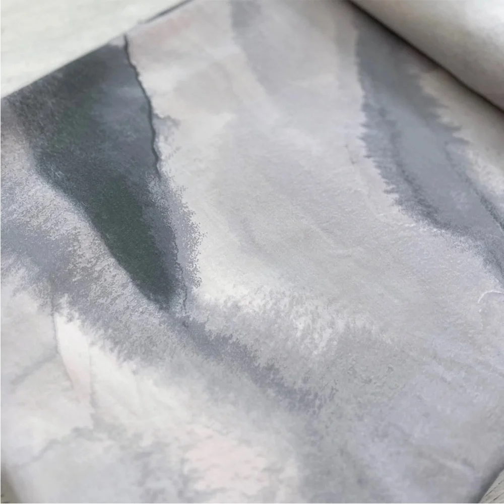 CALVIN KLEIN Moonstone KING Duvet Cover & 2 Pillowcases Pebble Silver Watercolor